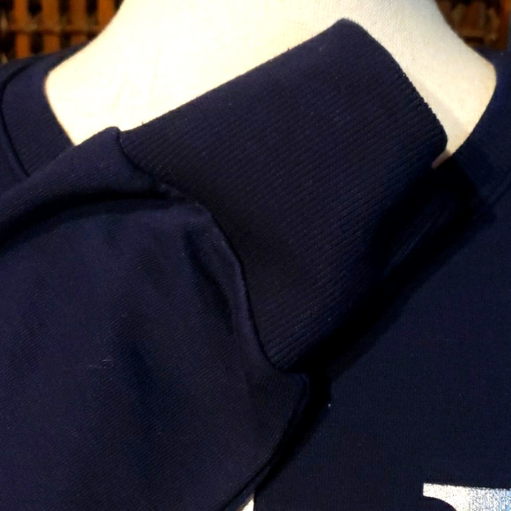 ELLEN TRACY French Terry "JOY" Sweatshirt Navy/Silver Snowflake - Med - EUC - Picture 7 of 14